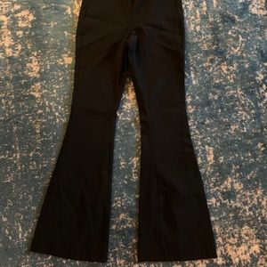 Black stretch bell bottom trouser